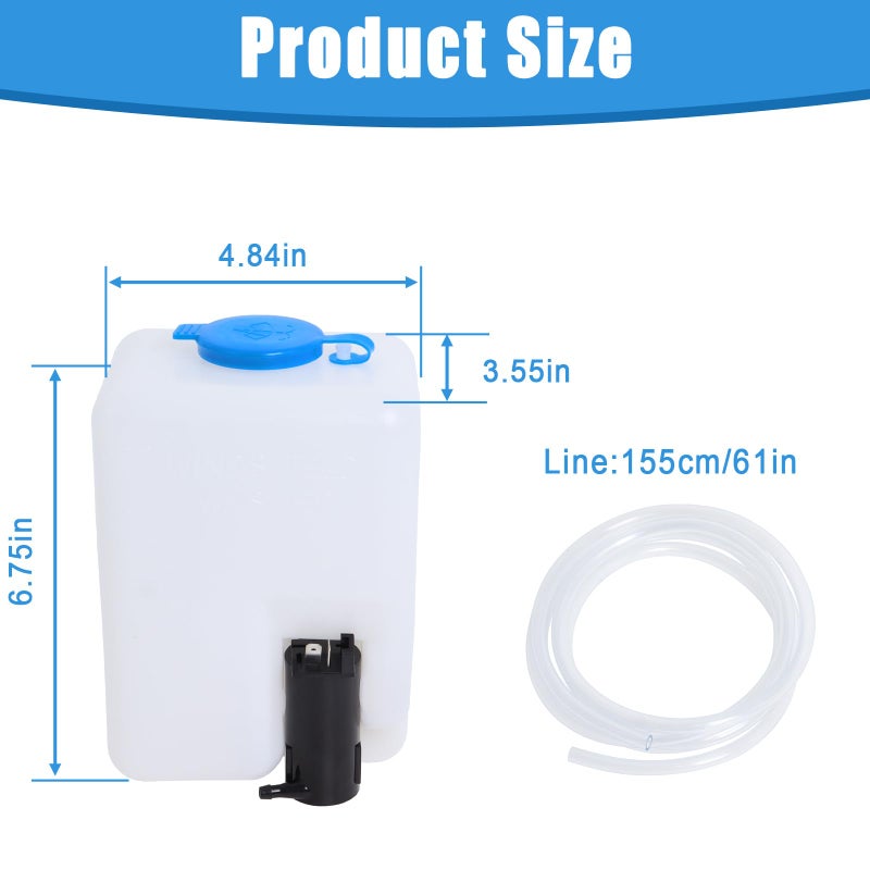 Swess Car Windshield Washer Pump Universal Reservoir Kit 99300 Fluid Reservoir Tank Bottle with Pump - Image 2